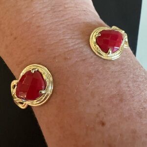Kendra Scott Andy Gold & Red Bangle Bracelet